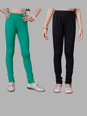 URBAN TRENDING Indi Legging For Girls(Black, Green Pack of 2)