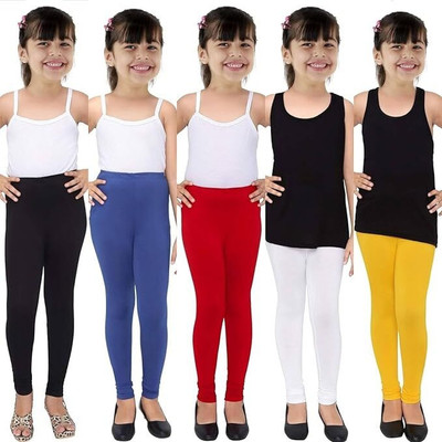 AJ Hosiery Legging For Girls(Multicolor Pack of 5)