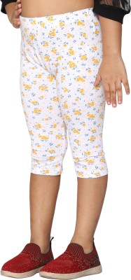 2K Kids Capri For Girls Casual Printed Viscose Blend(Yellow Pack of 1)