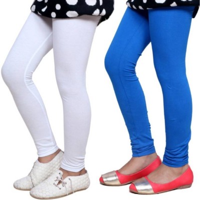 Girls Shopping Legging For Girls(White Pack of 2)