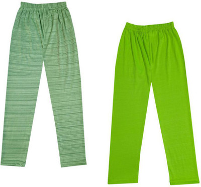 Indistar Indi Legging For Girls(Green Pack of 2)