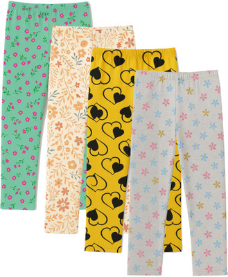 fasla Legging For Girls(Green, Yellow Pack of 4)