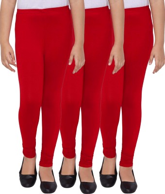 Tik Tok WEARS Indi Legging For Girls(Red Pack of 3)