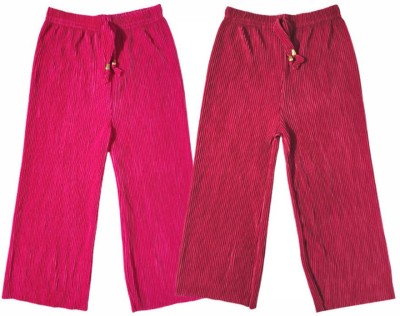 100LUCK Relaxed Girls Pink, Maroon Trousers