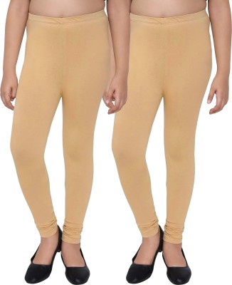 French Kleider Indi Legging For Girls(Beige Pack of 2)