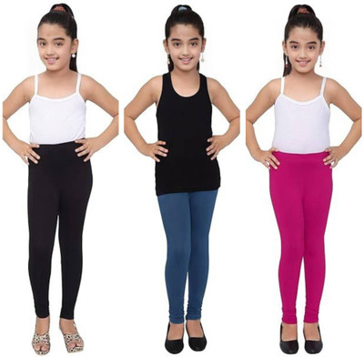 Padmakshi Indi Legging For Girls(Multicolor Pack of 3)