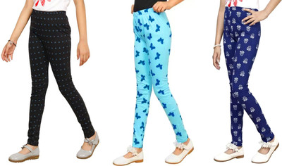 French Kleider Indi Legging For Girls(Blue Pack of 3)