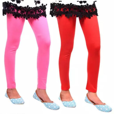 lifeneeds Legging For Girls(Red Pack of 2)