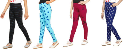 French Kleider Indi Legging For Girls(Blue Pack of 4)
