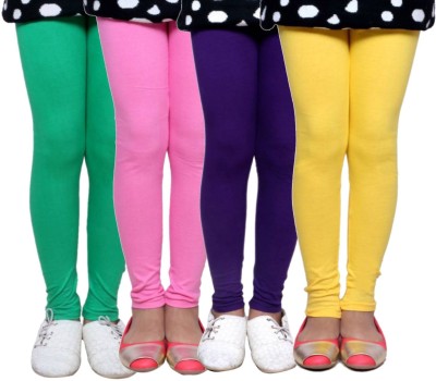 Girls Shopping Legging For Girls(Green Pack of 4)