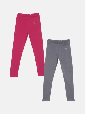 TWIN BIRDS Indi Legging For Girls(Grey Pack of 2)