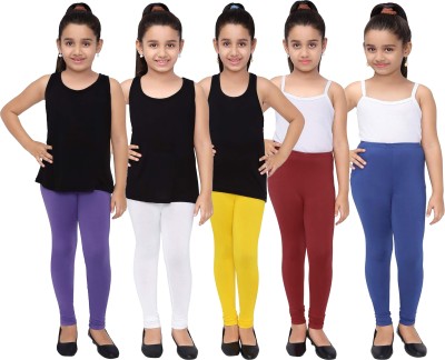 French Kleider Indi Legging For Girls(Multicolor Pack of 5)