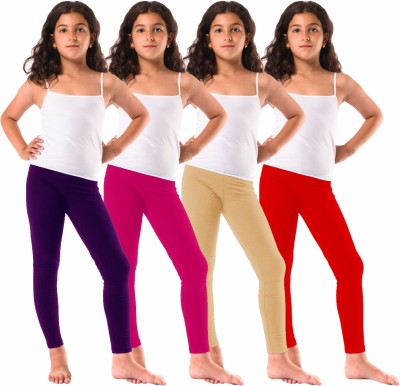 Honeylips Legging For Girls(Red Pack of 4)