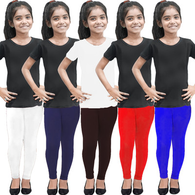 K M R Legging For Girls(Multicolor Pack of 5)