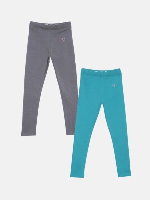 TWIN BIRDS Indi Legging For Girls(Grey Pack of 2)