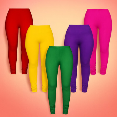Fashionate World Indi Legging For Girls(Multicolor Pack of 5)