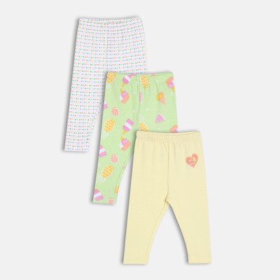 MINI KLUB Indi Legging For Baby Girls(Multicolor Pack of 3)