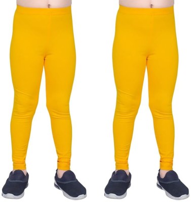 French Kleider Indi Legging For Girls(Yellow Pack of 2)