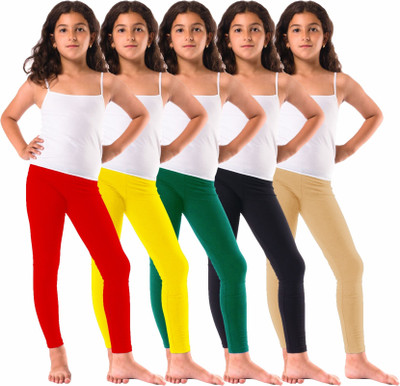 F A T A H Legging For Girls(Red Pack of 5)