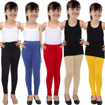 French Kleider Indi Legging For Girls(Multicolor Pack of 5)