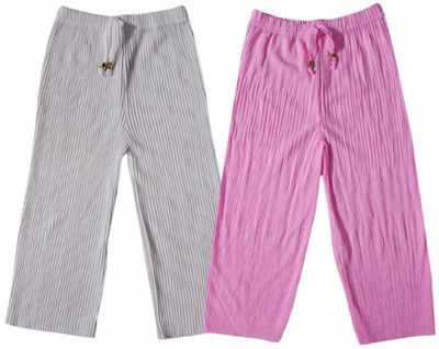 LOVO Regular Fit Girls Grey, Pink Trousers