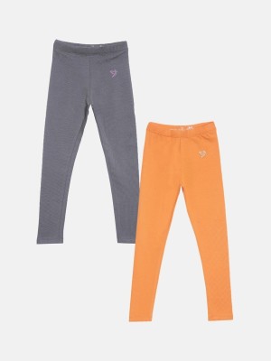 TWIN BIRDS Indi Legging For Girls(Grey Pack of 2)