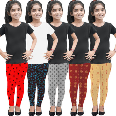 K M R Indi Legging For Girls(Multicolor Pack of 5)