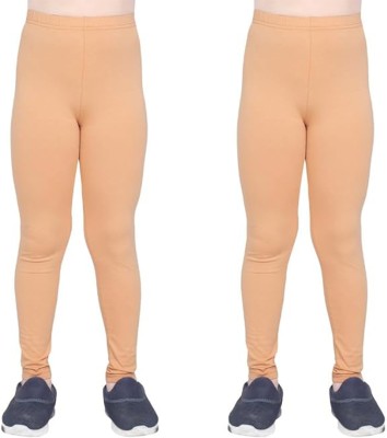 French Kleider Indi Legging For Girls(Beige Pack of 2)