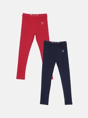 TWIN BIRDS Indi Legging For Girls(Red Pack of 2)