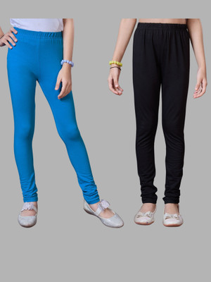 URBAN TRENDING Indi Legging For Girls(Black, Light Blue Pack of 2)