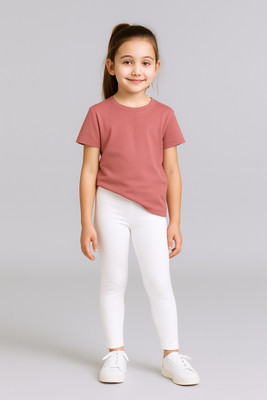 Charm n Cherish Legging For Girls(White Pack of 1)