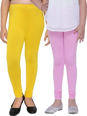 French Kleider Indi Legging For Girls(Yellow Pack of 2)