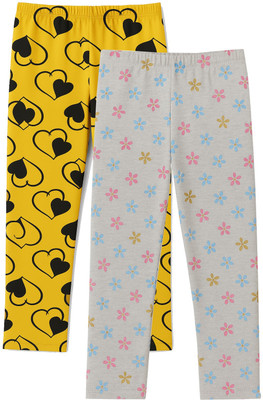 EyeWater Legging For Girls(Grey, Yellow Pack of 2)