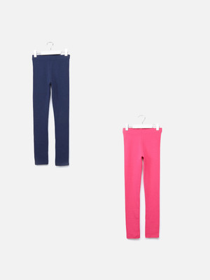 JUNIORS by Babyshop Legging For Girls(Blue, Pink Pack of 2)