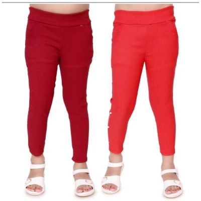 J Tiptop Legging For Girls(Maroon Pack of 2)