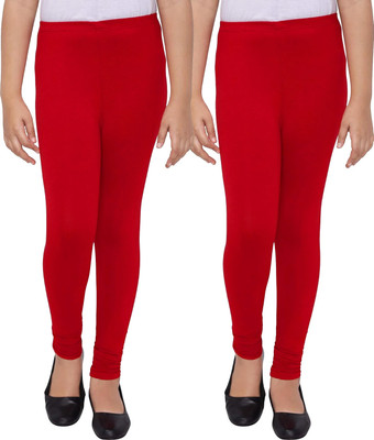 Tik Tok WEARS Indi Legging For Girls(Red Pack of 2)