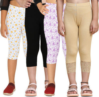 2K Kids Indi Legging For Girls(Multicolor Pack of 4)