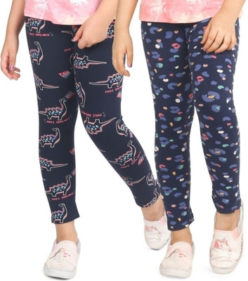 Ariel Legging For Girls(Dark Blue Pack of 2)