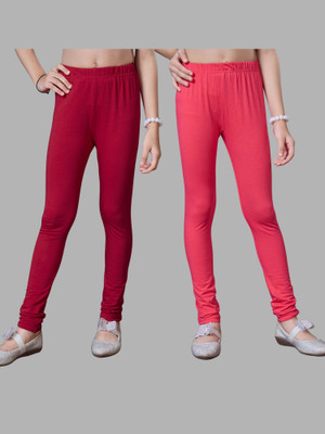 URBAN TRENDING Indi Legging For Girls(Pink, Red Pack of 2)