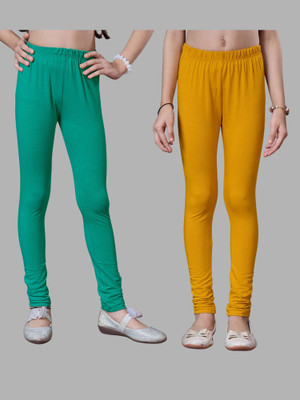 URBAN TRENDING Indi Legging For Girls(Green, Yellow Pack of 2)