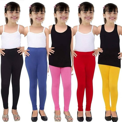 AJ Hosiery Legging For Girls(Multicolor Pack of 5)