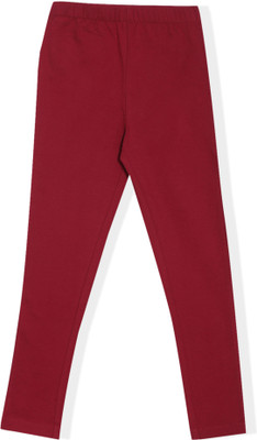 pilolo Indi Legging For Girls(Maroon Pack of 1)