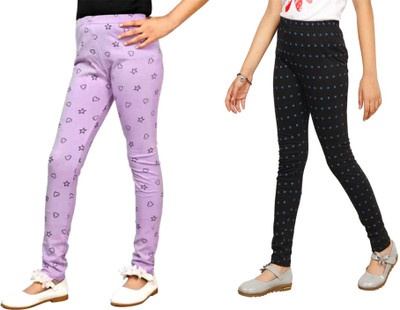 French Kleider Indi Legging For Girls(Black Pack of 2)