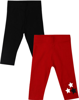 BabiesRus Legging For Girls(Red Pack of 2)