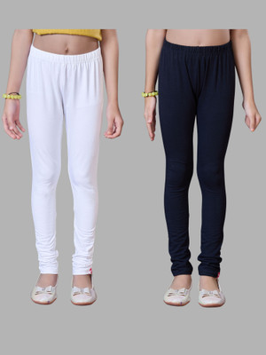 URBAN TRENDING Indi Legging For Girls(White, Dark Blue Pack of 2)