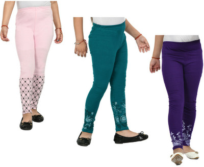 IndiWeaves Legging For Girls(Multicolor Pack of 3)