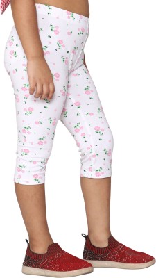 2K Kids Capri For Girls Casual Printed Viscose Blend(White Pack of 1)