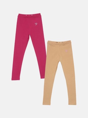 TWIN BIRDS Indi Legging For Girls(Pink Pack of 2)