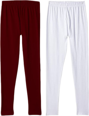 Lyra Legging For Girls(Maroon Pack of 2)