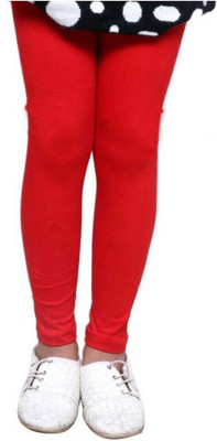 AJ Hossiery Legging For Girls(Red Pack of 1)